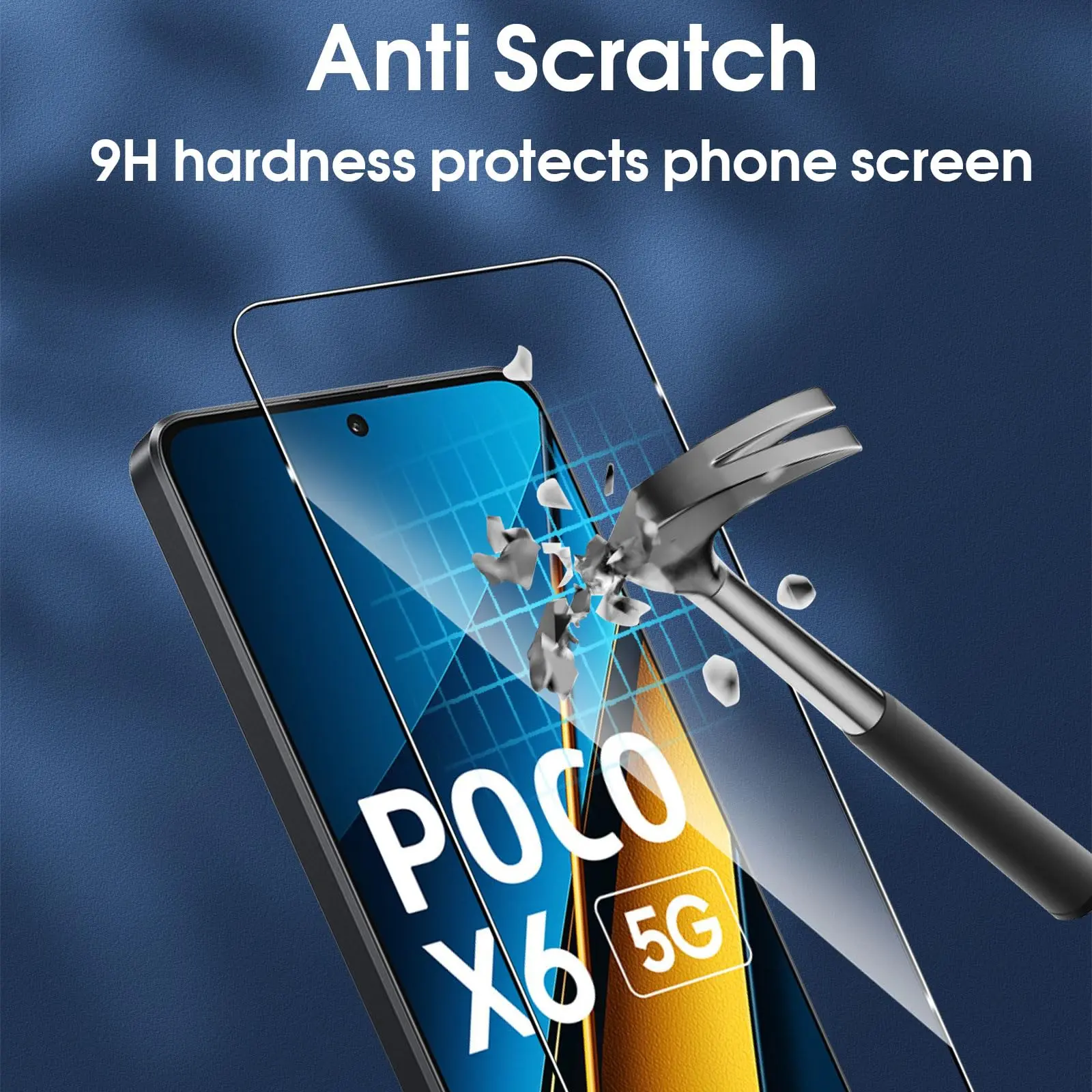 Screen Protector For POCO X6 XIAOMI Tempered Glass High Aluminum 9H HD Clear Transparent Case Friendly
