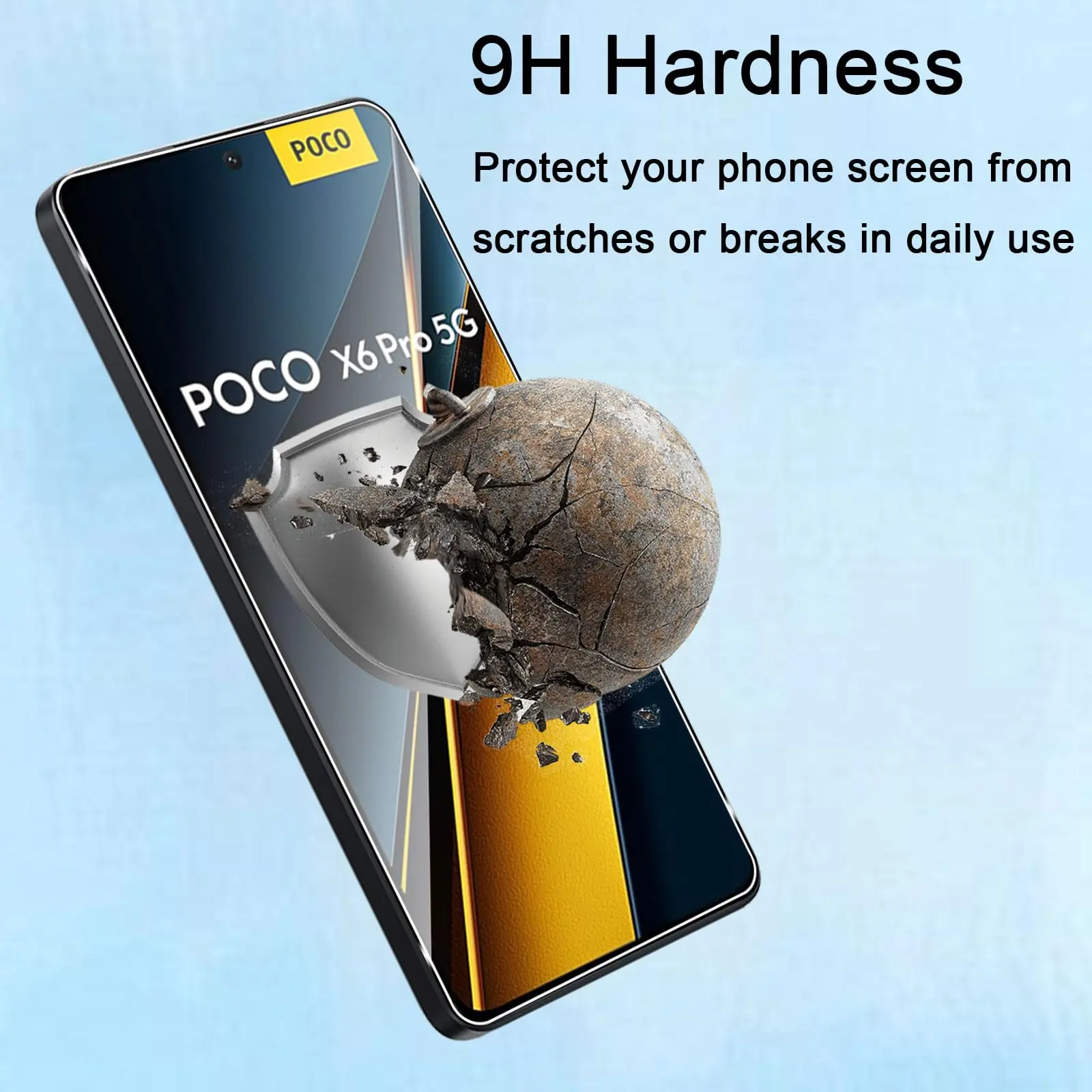 Screen Protector For POCO X6 Pro XIAOMI Tempered Glass High Aluminum 9H HD Clear Transparent Case Friendly