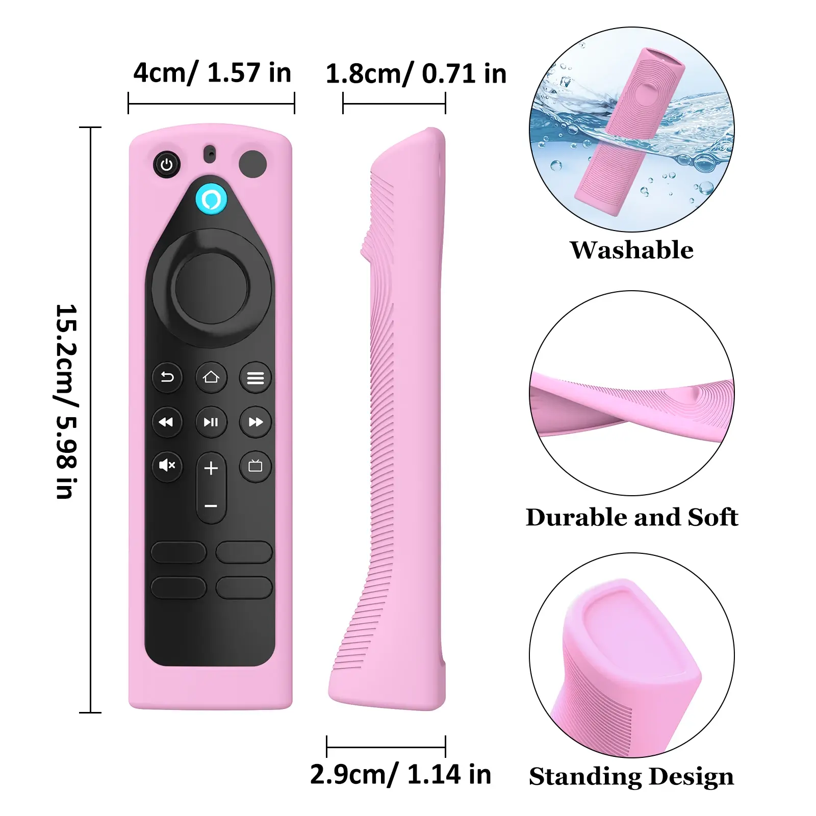 Standing Design Silicone Remote Control Cover Case for Fire TV Stick/Cube Alexa Voice Remote L5B83H L5B83G P4C6EN H69A73 E4GE9R