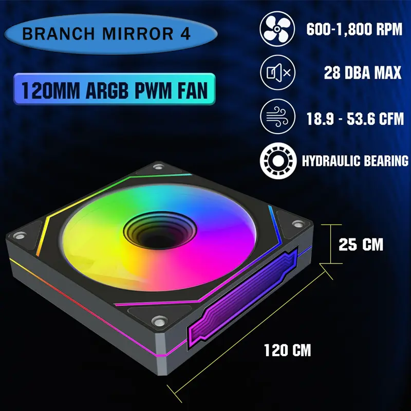 Prism4 Pro 12cm ARGB Fan PC Case Fan Kit 4pin PWM CPU Cooling Fans 3pin 5v RGB Gaming Computer Fan