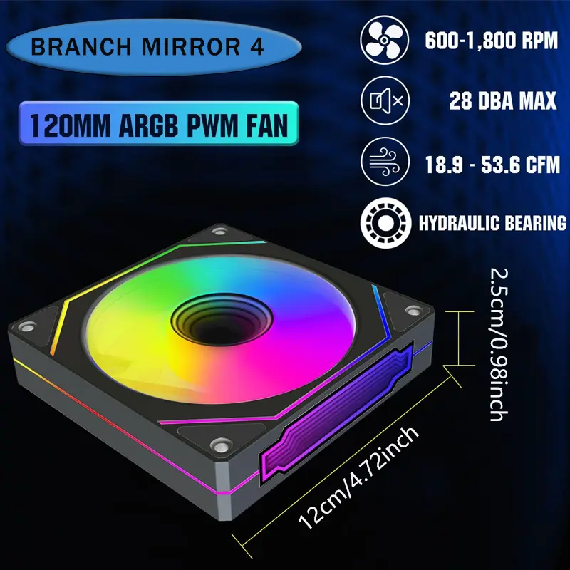 Prism4 Pro 12cm ARGB Fan PC Case Fan Kit 4pin PWM CPU Cooling Fans 3pin 5v RGB Gaming Computer Fan