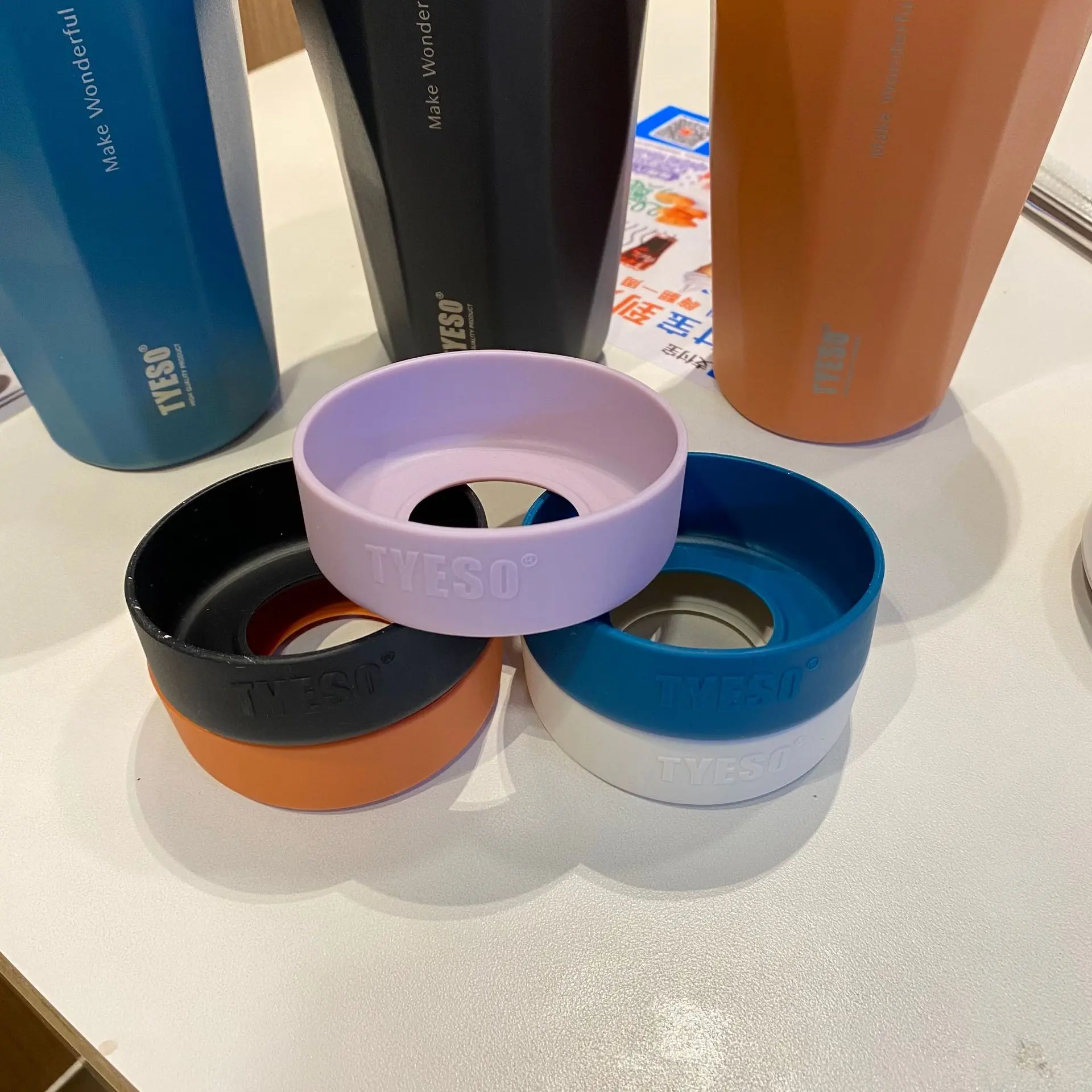 1Pcs Universal Silicone Anti Slip Bottom Cover for Tyeso Water Bottle Bottom Sleeve Cover Water Bottle 71mm to 77mm Diameter