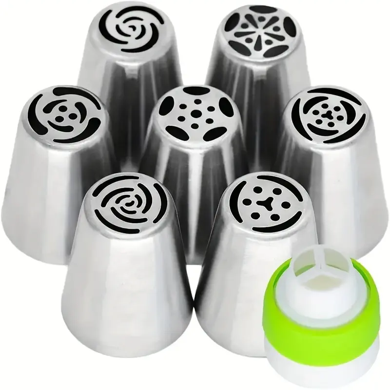 13pcs Stainless Steel Piping Nozzle Bags Set, DIY Baking Tools with 3D Flower Nozzles,TPU Bags- Professional Cake Decorating Kit