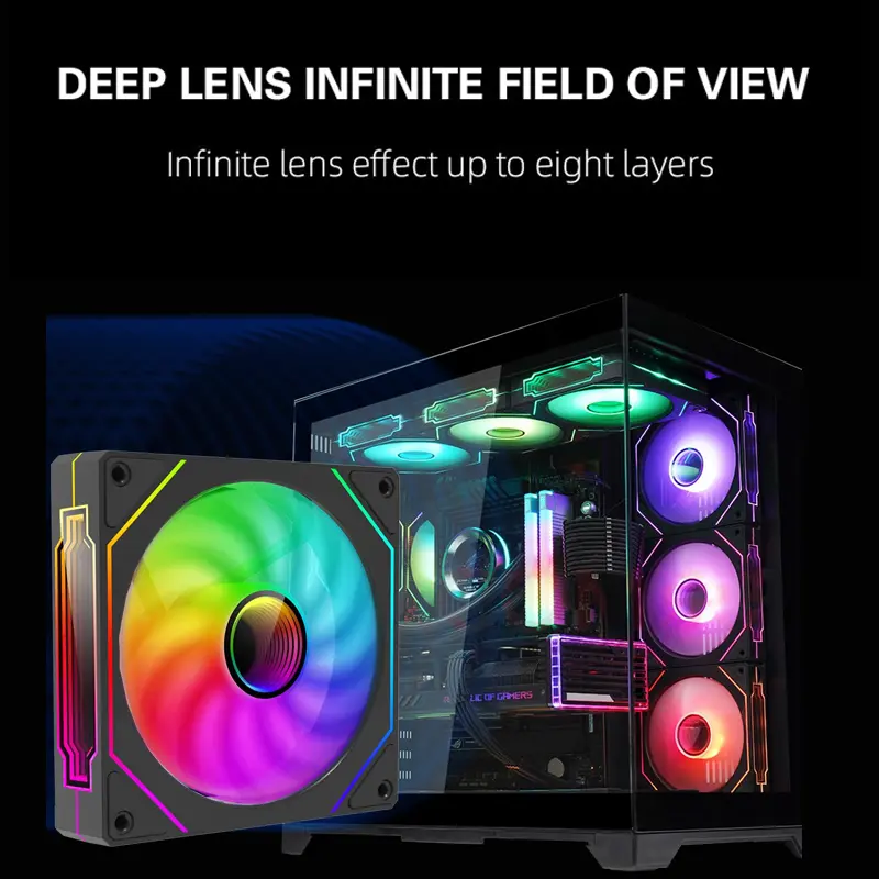 Prism4 Pro 12cm ARGB Fan PC Case Fan Kit 4pin PWM CPU Cooling Fans 3pin 5v RGB Gaming Computer Fan