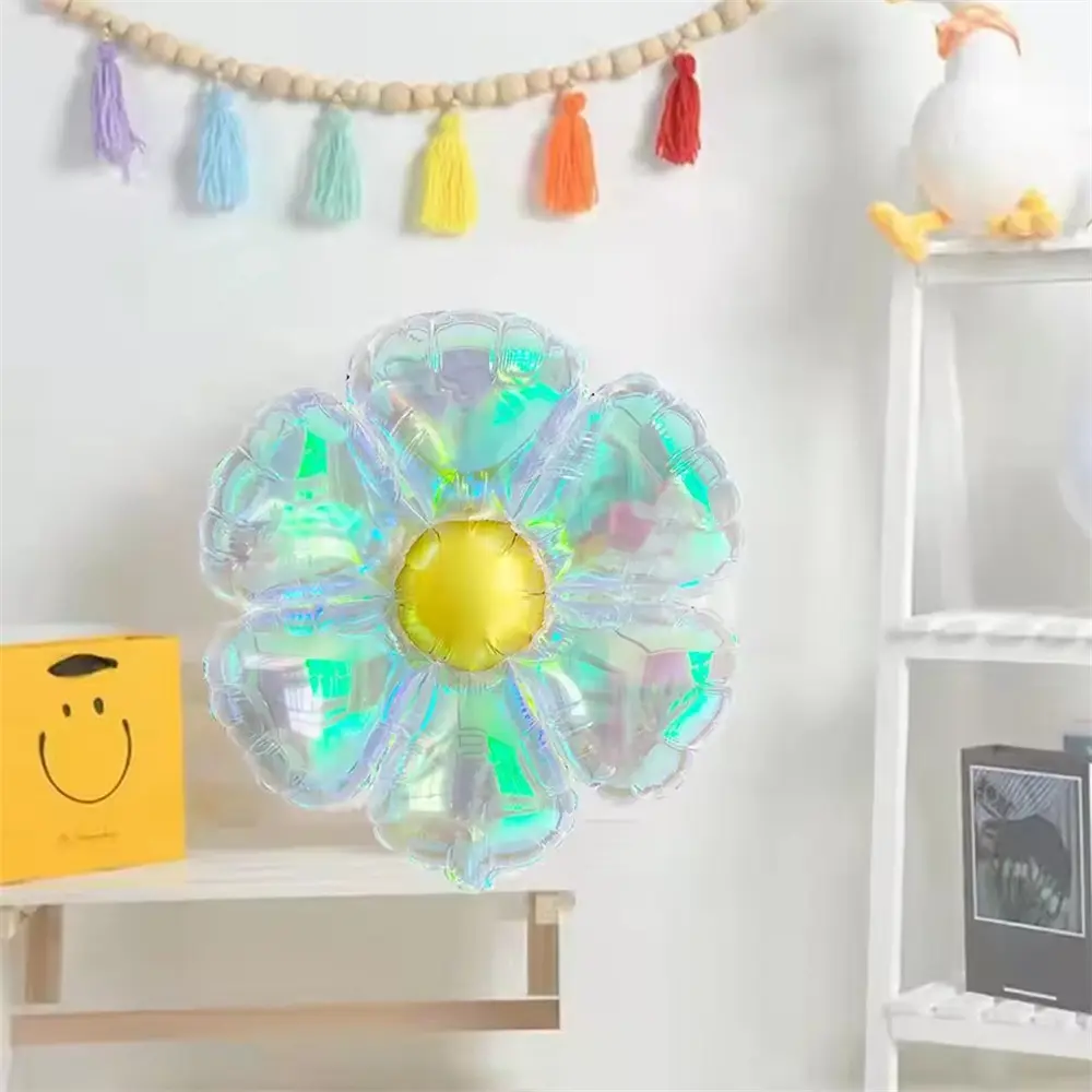 2/5pcs 19 inch Clear Colorful Small Daisy Aluminum Film Balloons, Birthday Parties, and Other Event Decorations