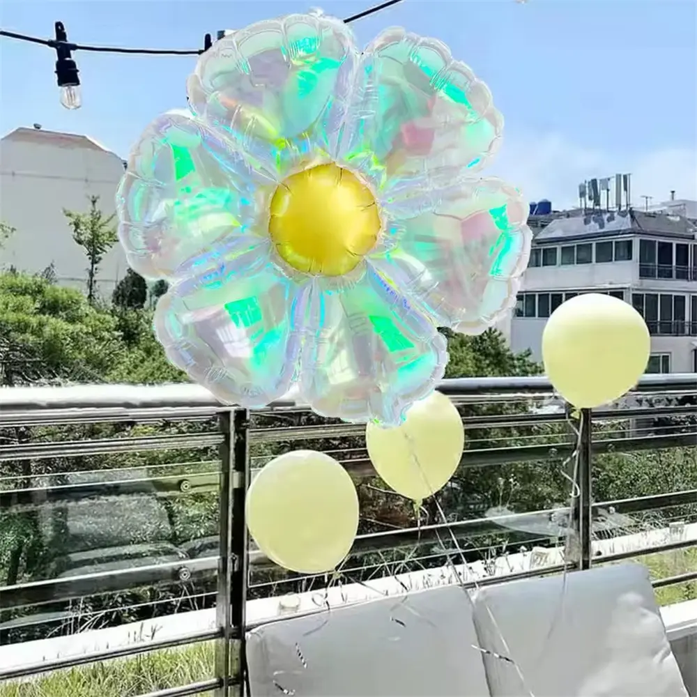 2/5pcs 19 inch Clear Colorful Small Daisy Aluminum Film Balloons, Birthday Parties, and Other Event Decorations