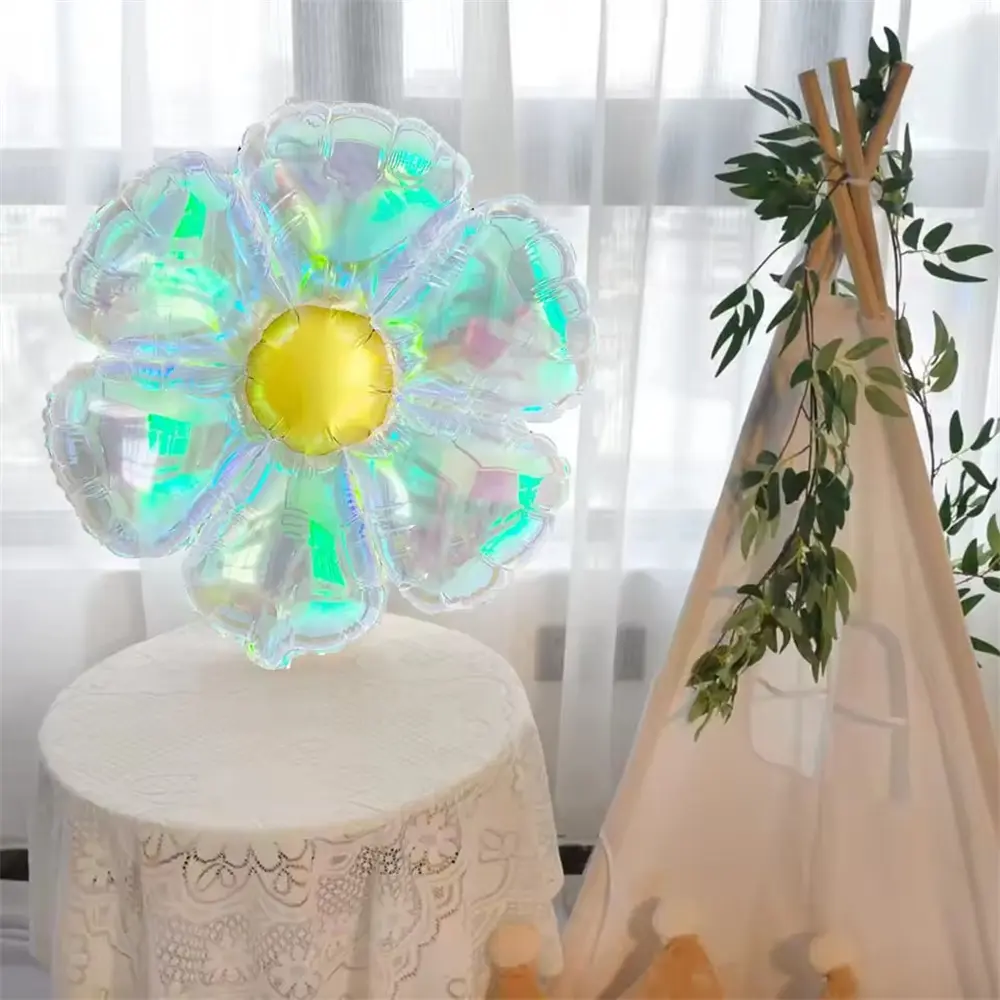 2/5pcs 19 inch Clear Colorful Small Daisy Aluminum Film Balloons, Birthday Parties, and Other Event Decorations