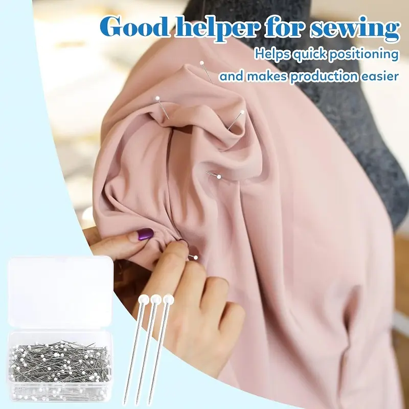 BUDDUR 300/400pcs Sewing Pins Straight Pins for Fabric Pearlized Ball Head Quilting Pins for Jewelry Making DIY Decoration