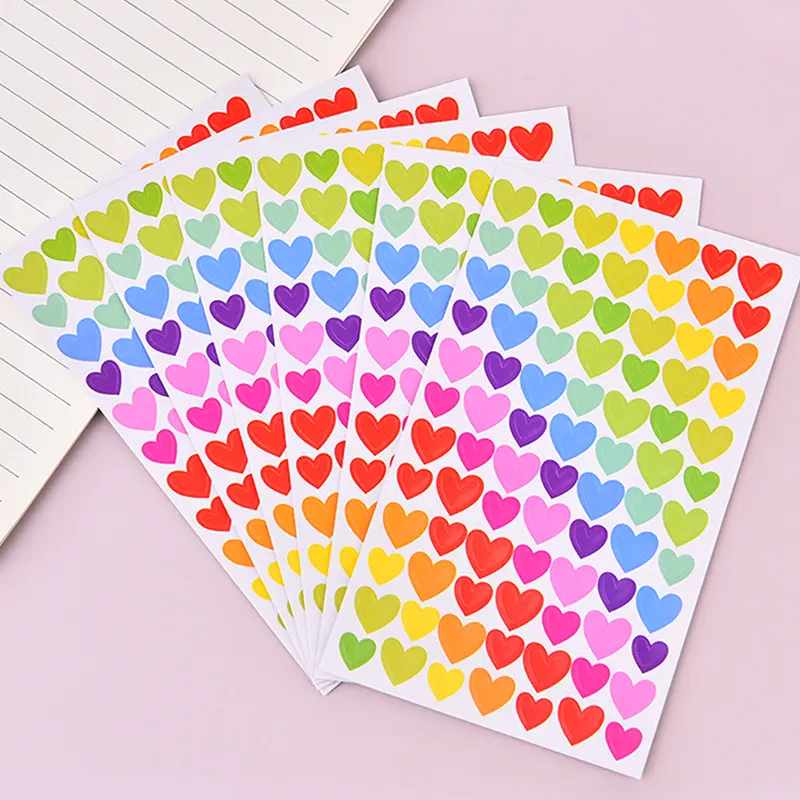 10pcs Colorful love Adhesive Stickers - Perfect for Scrapbooking, DIY Arts, and Crafts and Fun Shapes for Creative Projects