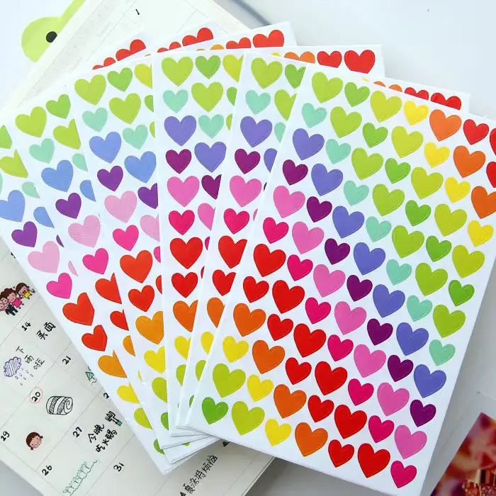 10pcs Colorful love Adhesive Stickers - Perfect for Scrapbooking, DIY Arts, and Crafts and Fun Shapes for Creative Projects