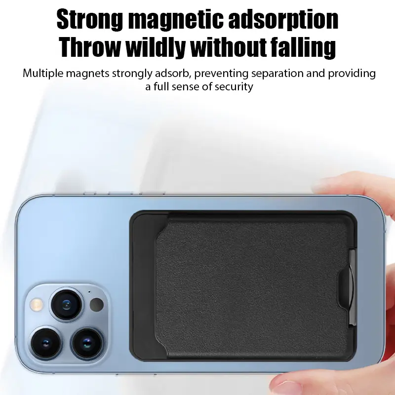 For Magsafe Magnetic Luxury Leather Card Holder Wallet Case For iPhone 15 Pro Max 14 13 Phone Bag Cover Adsorption Accessories