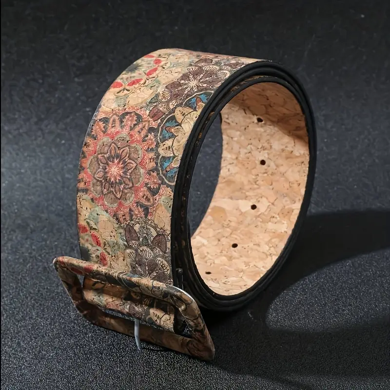 Bohemian style flower multi-color belt splicing color pu belt full cover pin buckle versatile jeans accessories belt