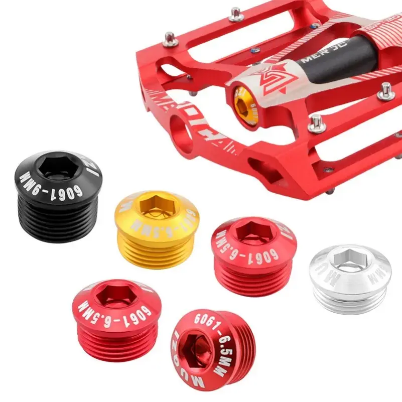 2PCS Bicycle Pedal Cover M14 MTB Road Bike Pedal Dust Screw Aluminum Alloy Pedal Bolt Cycling Parts