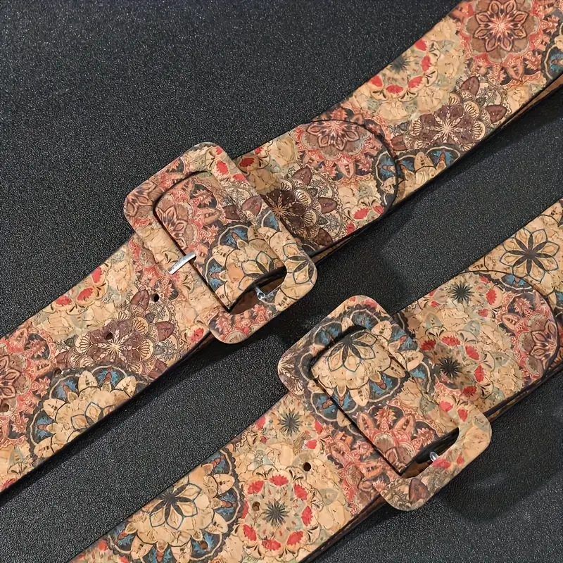 Bohemian style flower multi-color belt splicing color pu belt full cover pin buckle versatile jeans accessories belt