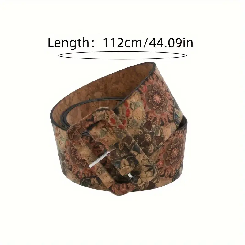 Bohemian style flower multi-color belt splicing color pu belt full cover pin buckle versatile jeans accessories belt