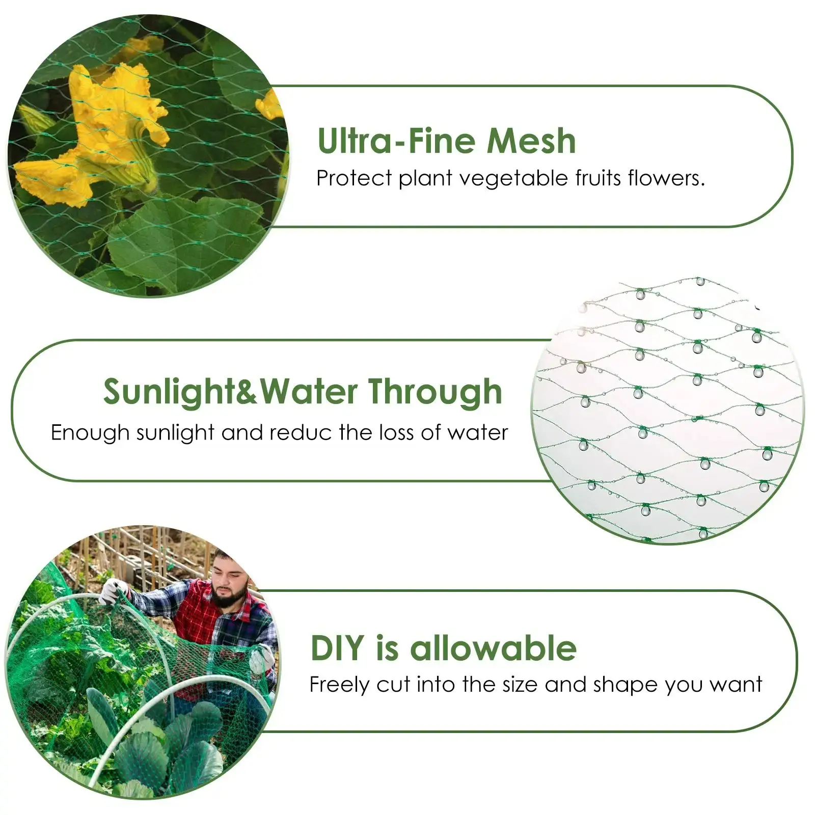 5/10/20M Anti Bird Protection Net Mesh Garden Plant Netting Protect Plants and Fruit Trees from Birds Deer Poultry Best Fencing