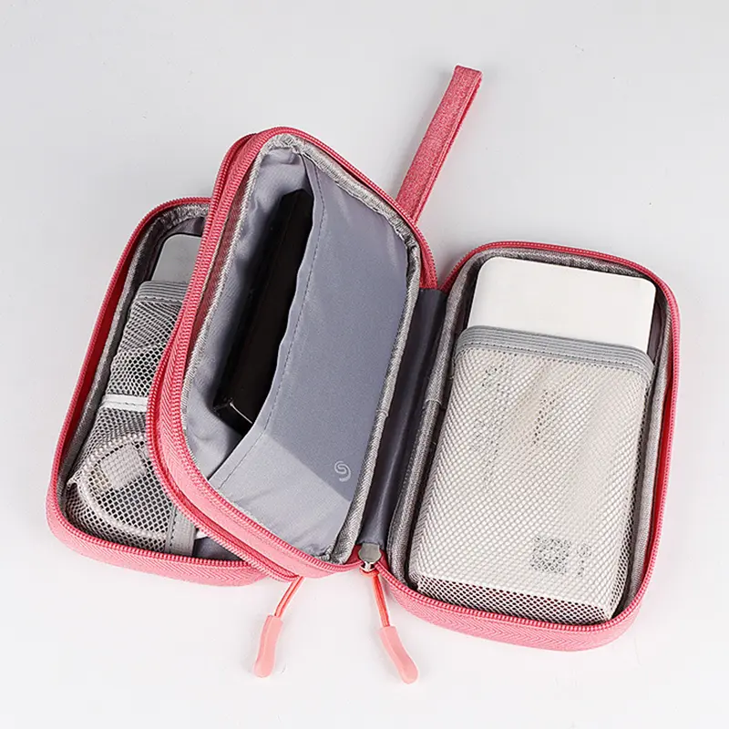 Data Cable Storage Bag, Double-Layer Hard Drive Bag, Protective Cover, Portable Power Bank, Digital Accessories, Large Capacity