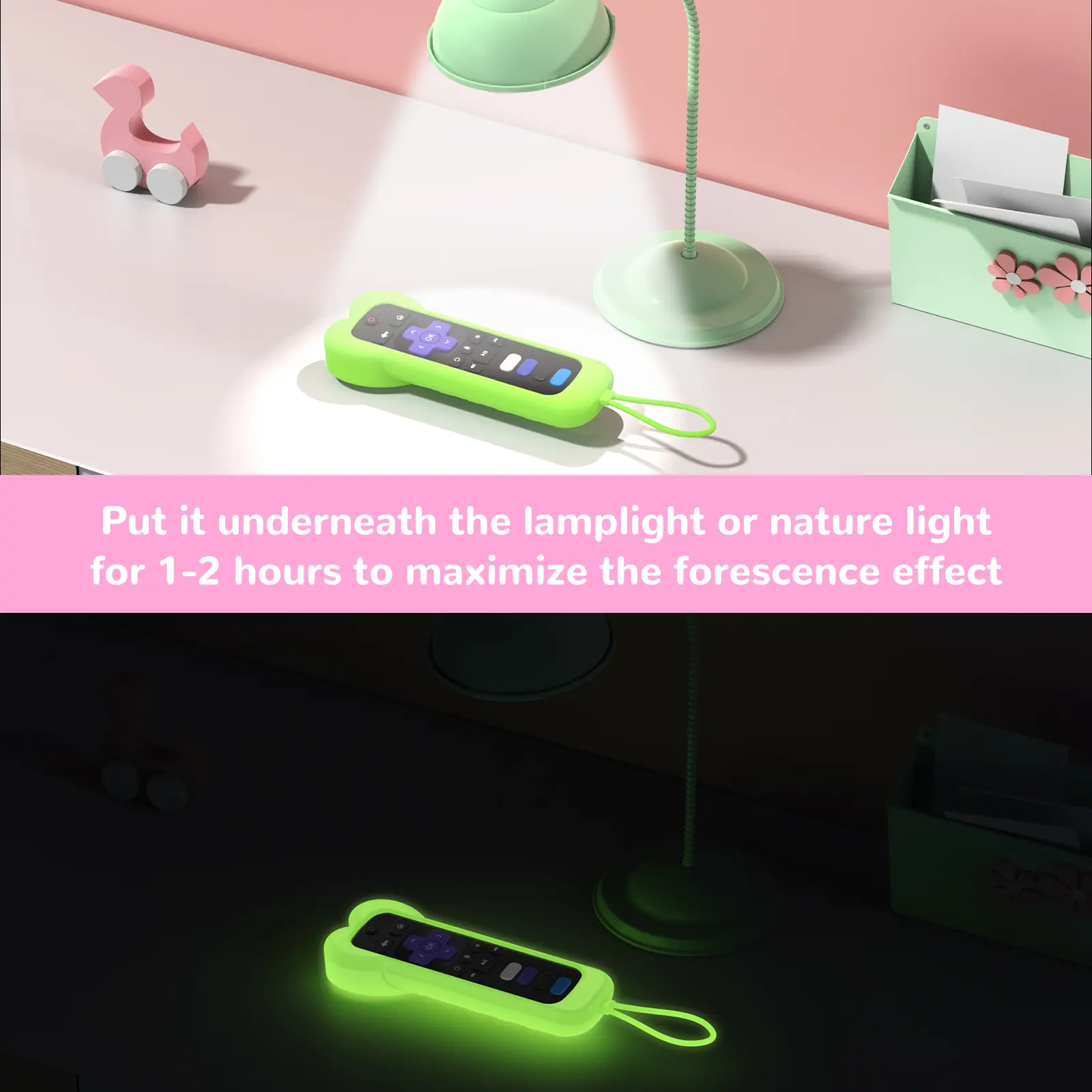 Cute Love Heart Design Silicone Remote Control Cover Case for Roku TV TCL HISENSE Express Streaming Stick 4K Premiere Streambar