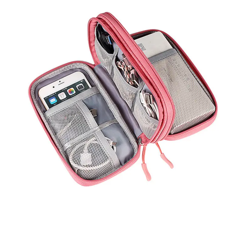 Data Cable Storage Bag, Double-Layer Hard Drive Bag, Protective Cover, Portable Power Bank, Digital Accessories, Large Capacity