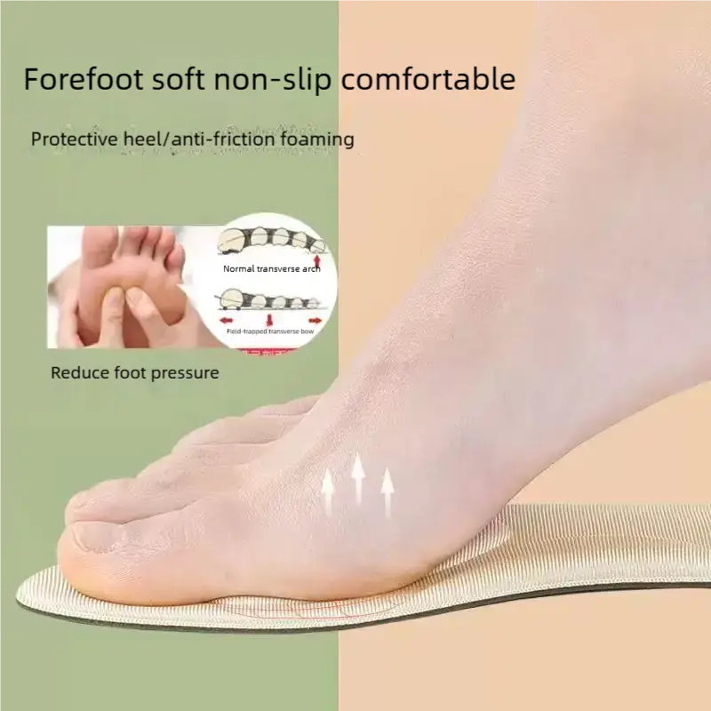 2 pairs of anti-fall off magic device insole beige non-slip anti-friction heel protector for pointed high heels