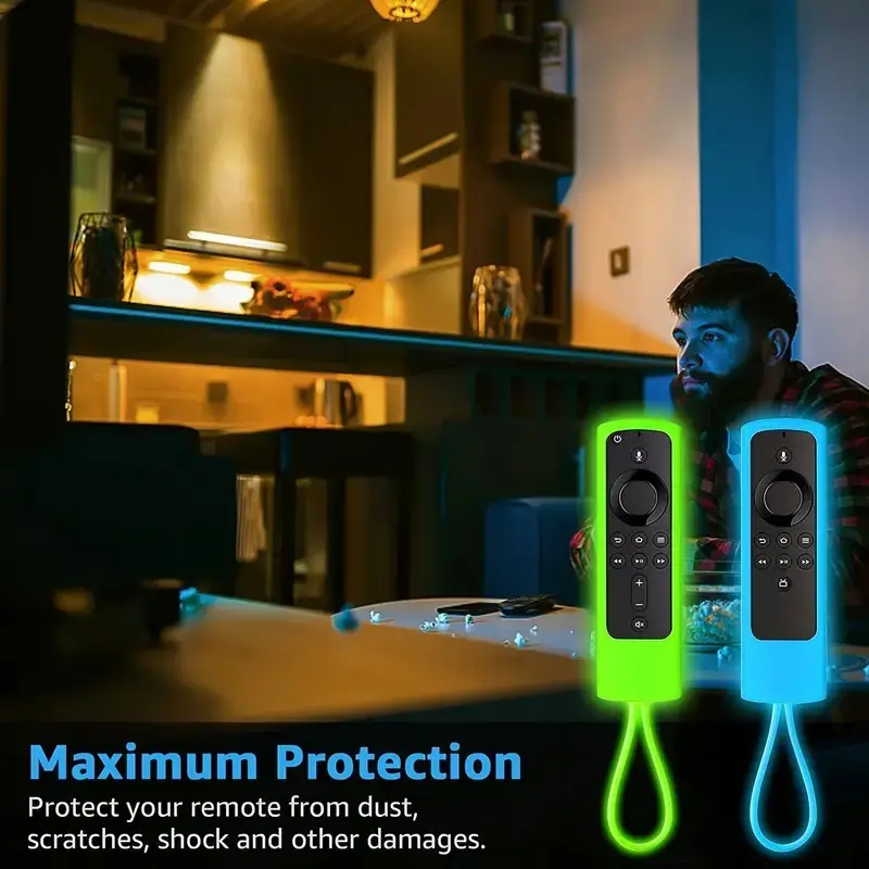 1pc Luminous Silicone Remote Control Cover Protective Cover Durable Non Slip Fully Wrapped Anti Fall Remote Control Accessories