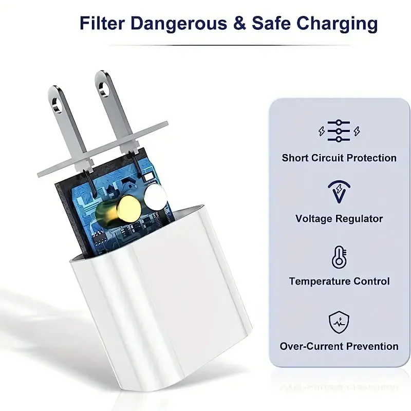 1PC PD 20W USB C Phone Charger Fast Charger for iPhone iPad Samsung OnePlus Wall Quick Charge Adapter Type C Cable US Plug