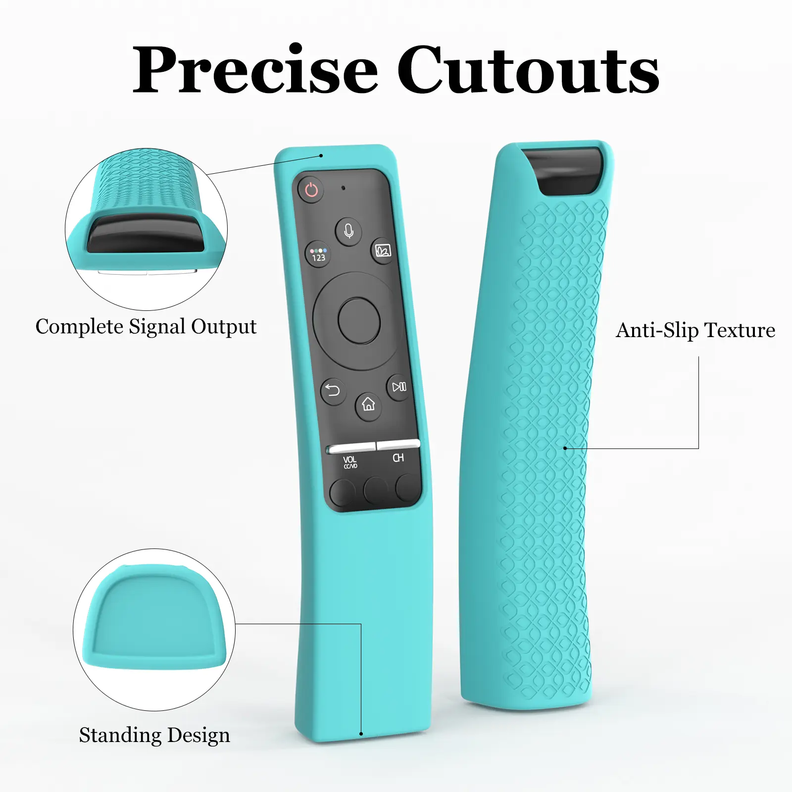 Standing Design Silicone Remote Cover Case for Samsung Smart TV Curved Remote Control BN59 Series BN59-01312A BN59-01266A etc