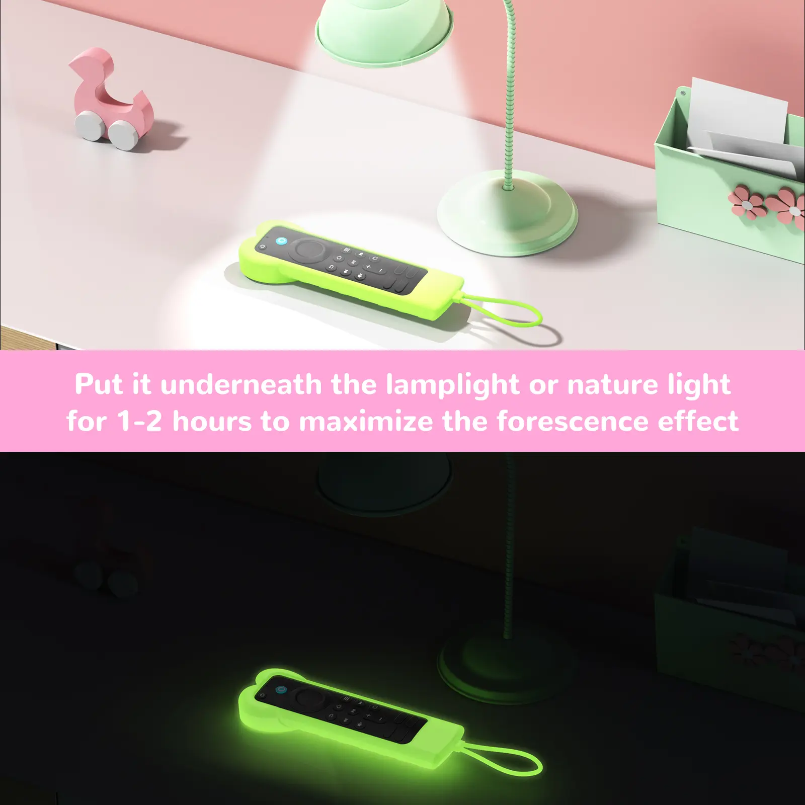 Cute Love Shape Silicone Remote Control Cover Case for Fire TV Stick/Cube Alexa Voice Remote L5B83H L5B83G P4C6EN H69A73 E4GE9R