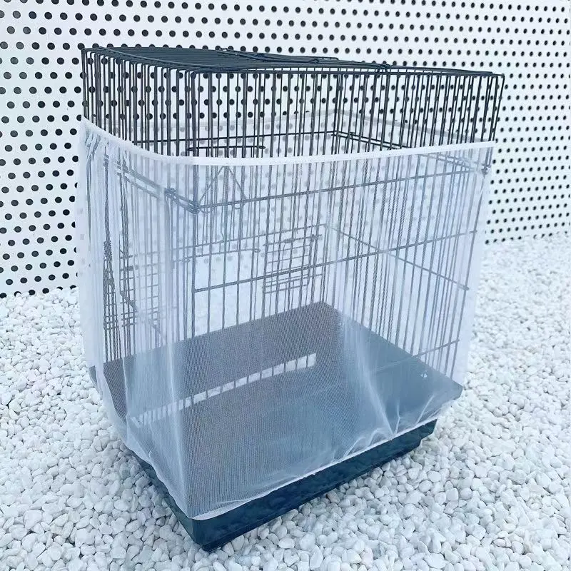 Mesh Bird Cage Cover Shell Skirt Net Easy Cleaning Catcher Guard Bird Cage Stretchy Mesh Parrot Bird Cage Net Jaula Para Pajaros
