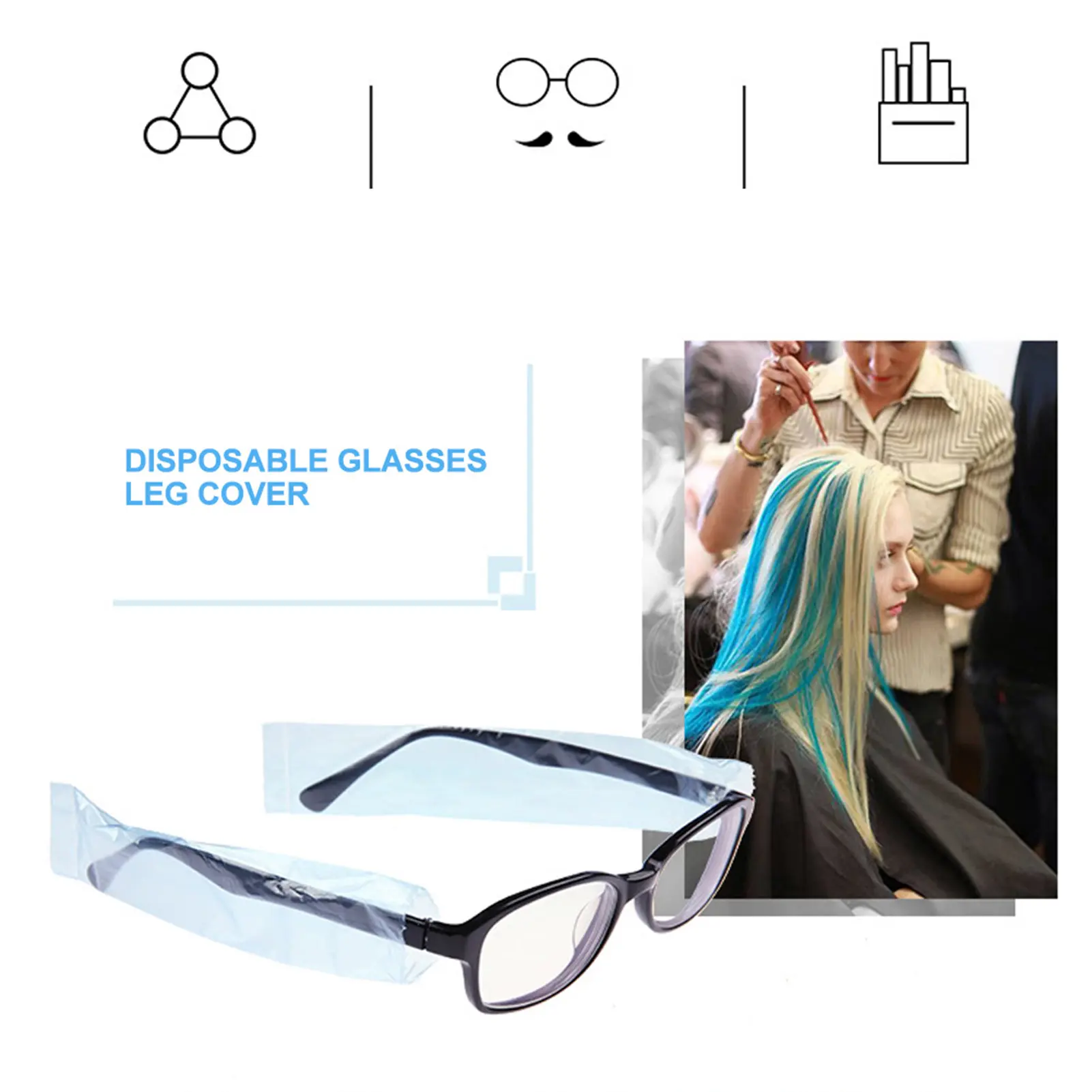 Disposable Glasses Leg Sleeves Cover Salon Hairdresser Hair Dye Tools Pro Hairdressing Eyeglasses Protector Supplies