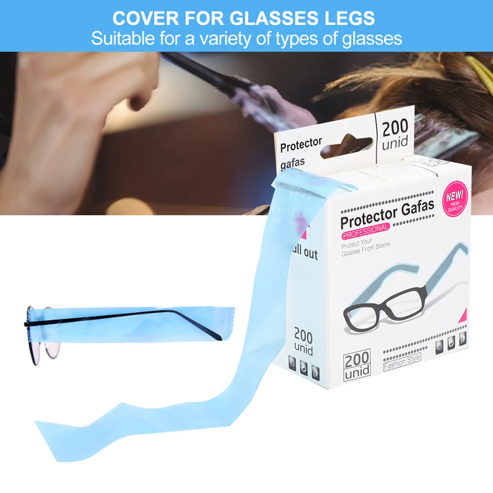 Disposable Glasses Leg Sleeves Cover Salon Hairdresser Hair Dye Tools Pro Hairdressing Eyeglasses Protector Supplies