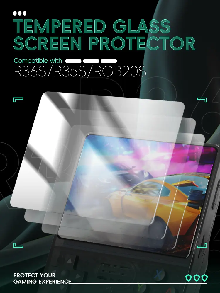 R36S Original  Tempered Glass for 3.5Inch Player Games for RGB20S R35S Screen Protector Cover Film