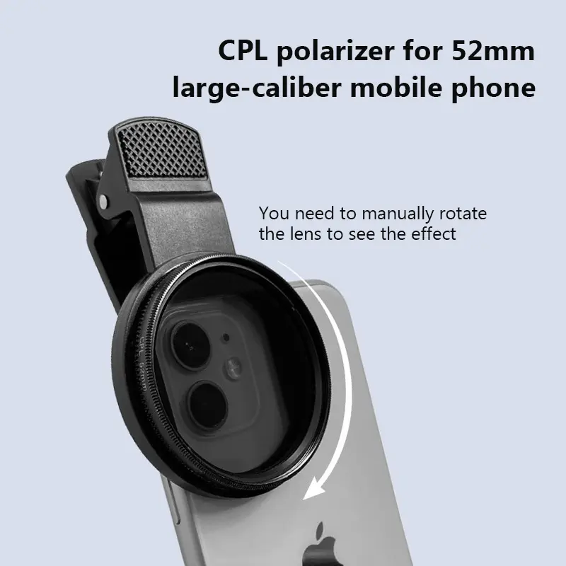 Phone Clip Circular Polarizer for iPhone Samsung Universal Portable Polarizer Camera Lens 37MM Professional CPL Filter Lens Kit