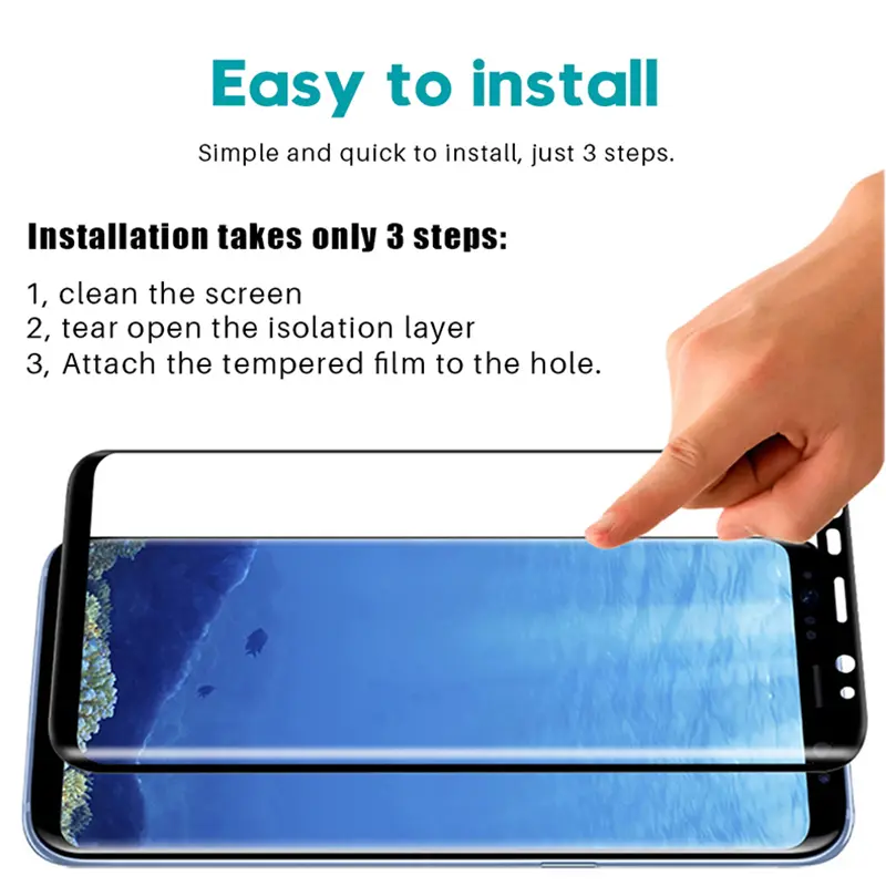 4PCS Curved Tempered Glass for Samsung S23 Ultra S22 S21 S20 S10 S9 S8 Plus Screen Protector for Samsung Note 20 Ultra 10 Plus 9