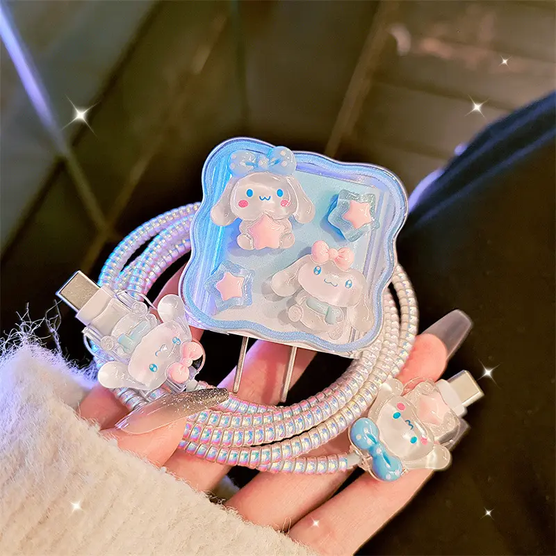 Charger Cable Protector For Iphone 15 14 13 12 18W 20W Original Charger Protection Cover Star-eared dog Data Line Winder Protect