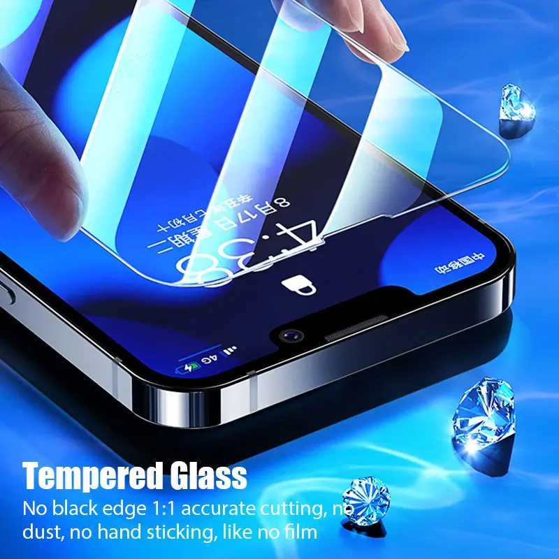 4Pcs Tempered Glass for IPhone 14 13 12 11 Pro Max Screen Protector for IPhone 11 13Mini 7 8 14 Plus SE X XS XR 14Pro Glass