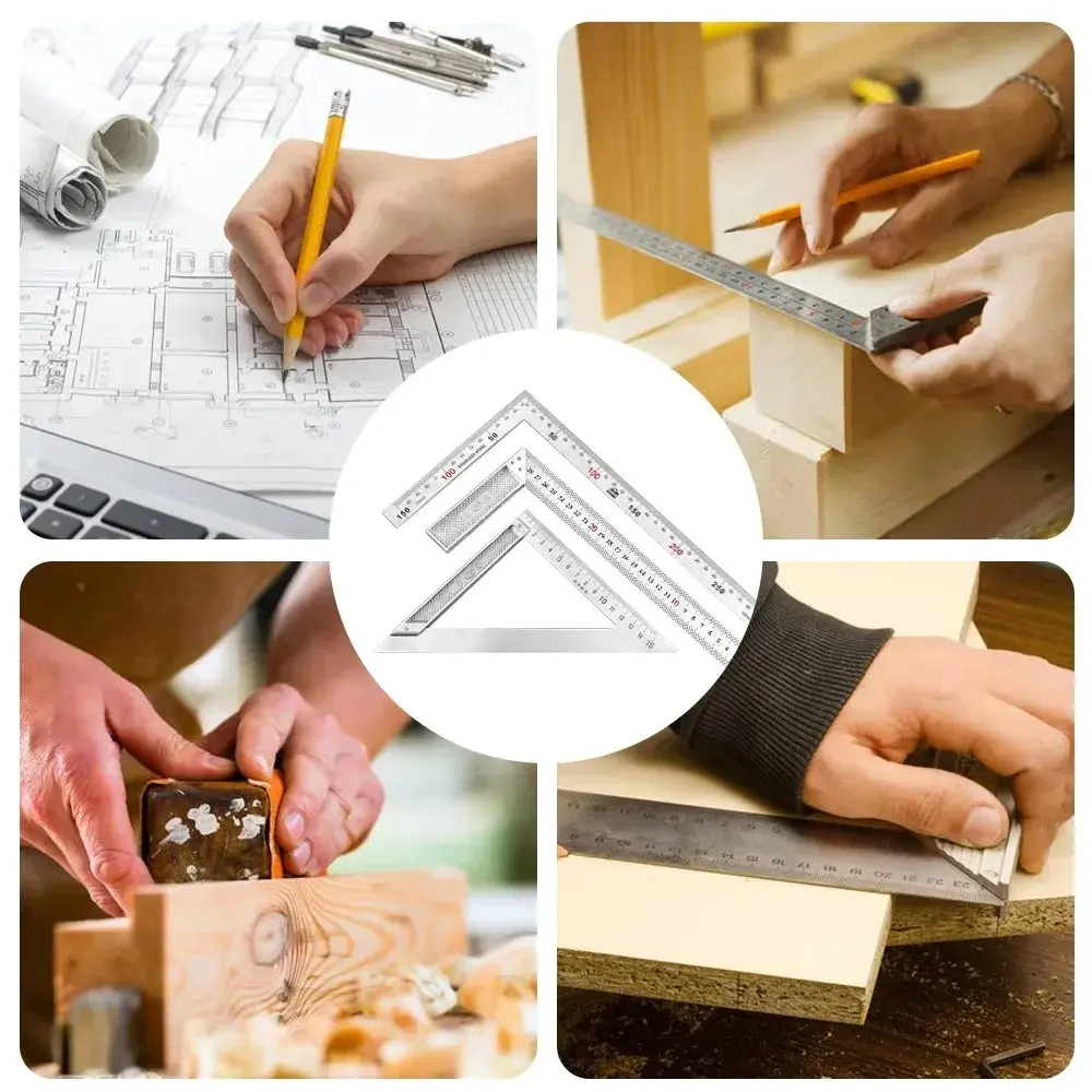 90 Turning Ruler Aluminum Alloy Square Ruler Right Angle  Woodworking Ruler Steel Turning Ruler Measuring Tools Gauge