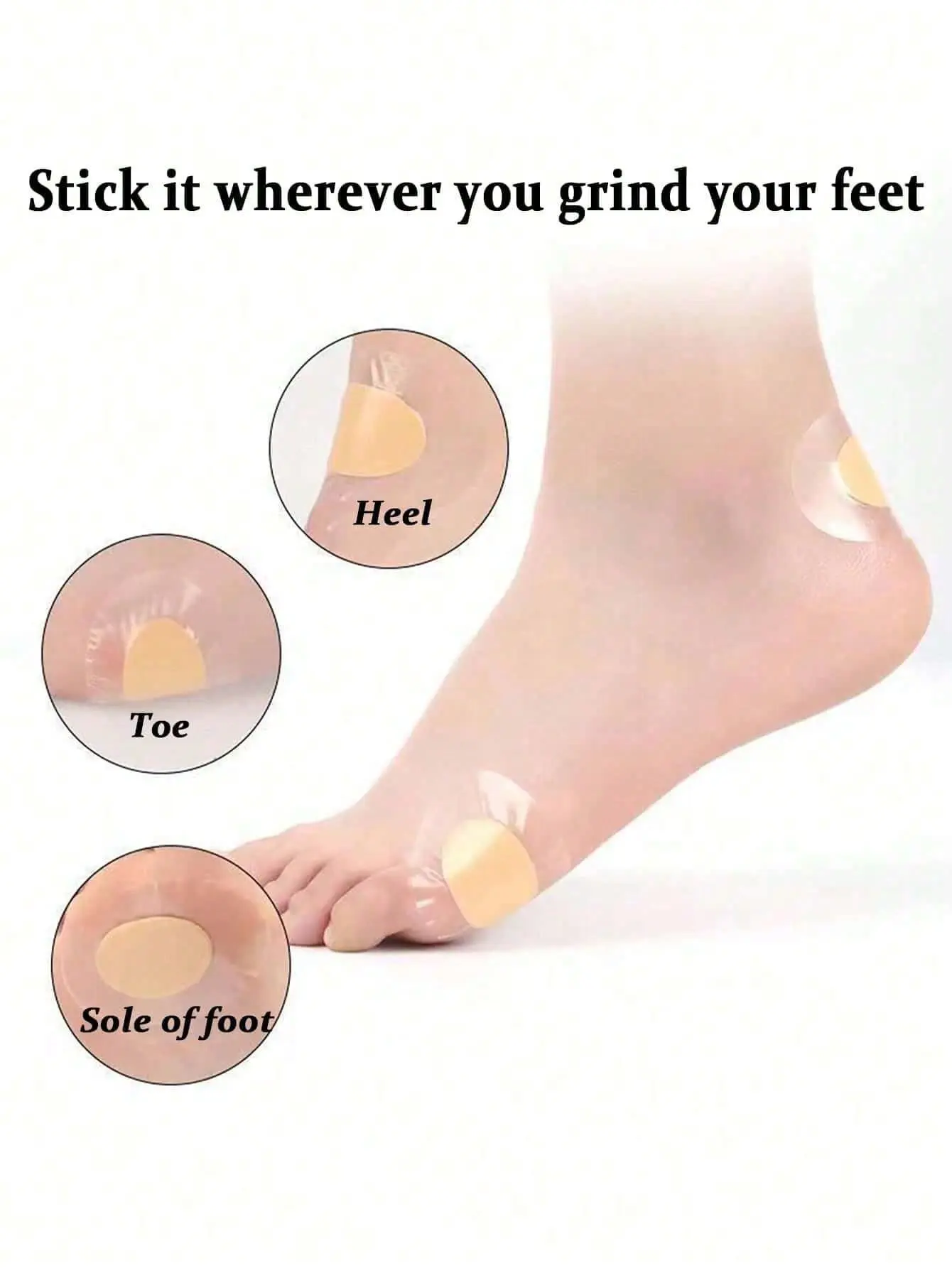 20pcs Gel Grip Heel Protector Adhesive Foot Patches Blister Pads Heel Liner Shoes Stickers Pain Relief Plaster Foot Care Cushion