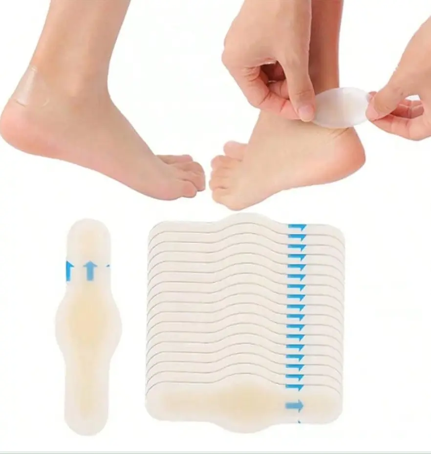20pcs Blister Plasters Invisible Hydrocolloid Gel Blister Bandages Blister Cushion Pad for Heel Foot Toe and Guard Skin