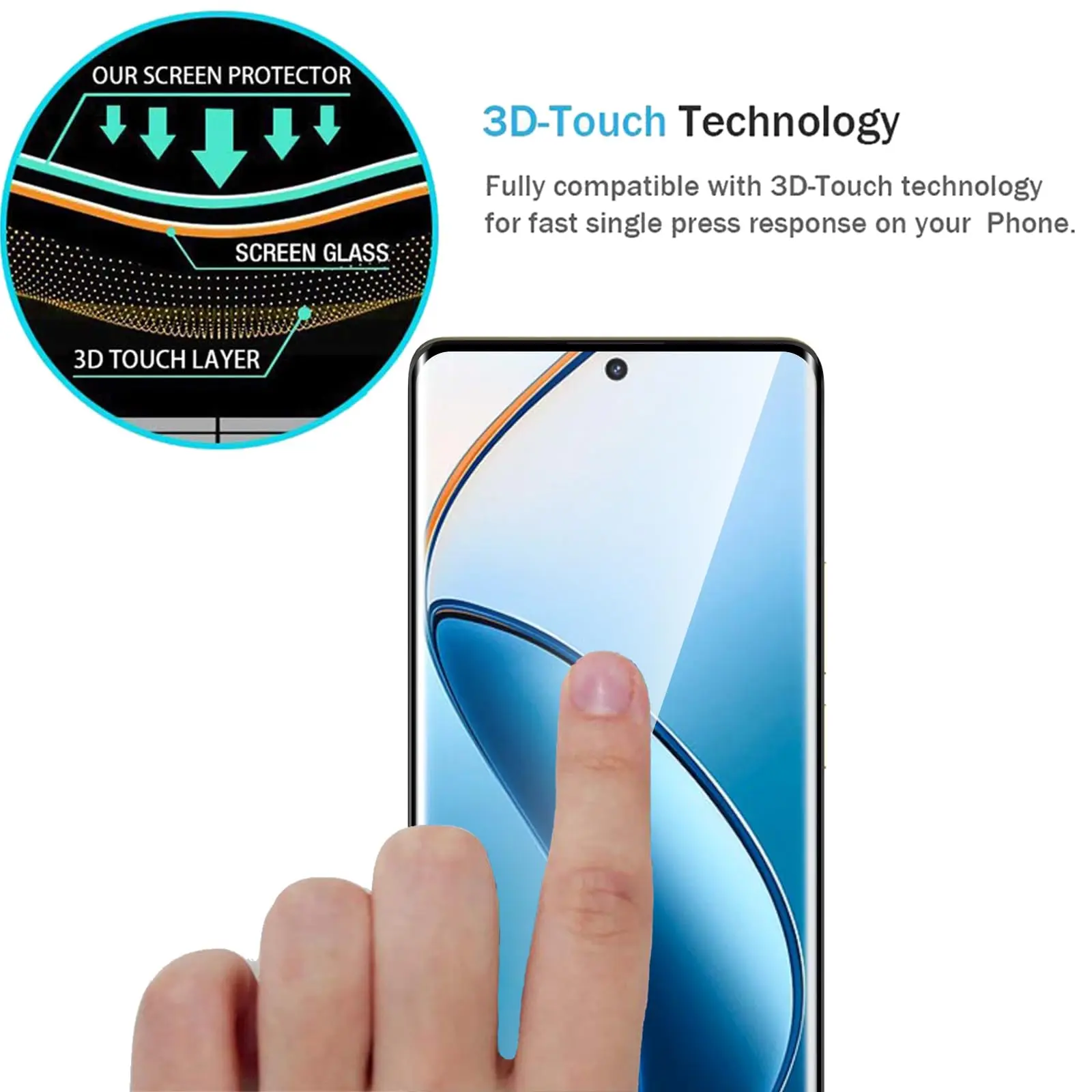 3D Curve Screen Protector For Realme 12 Pro Plus OPPO Tempered Glass High Aluminum HD  Crystal   9H Ultra Transparent Clear