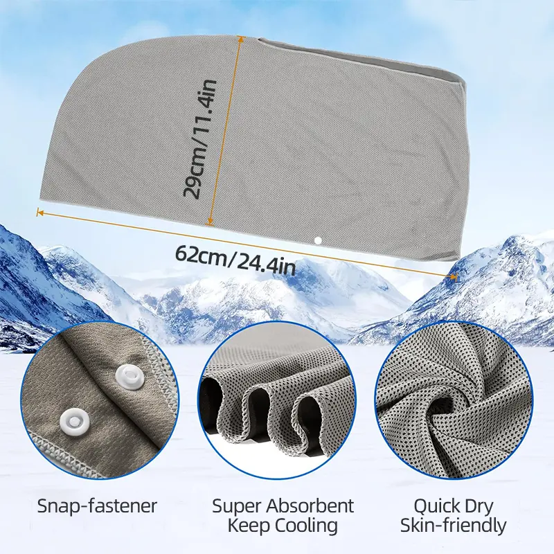 Cooling Hoodie Towel- Hood Towel, Evaporative Cool Technology, Cools Instantly When Wet, , Great for Sports, Fitness, Gym
