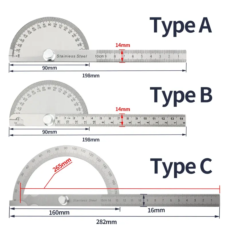 Goniometer Stainless Steel Protractor Metal Ruler Multi Angle Measuring Ruler Carpentry Tool Angle Meter Angle Finder Goniometro