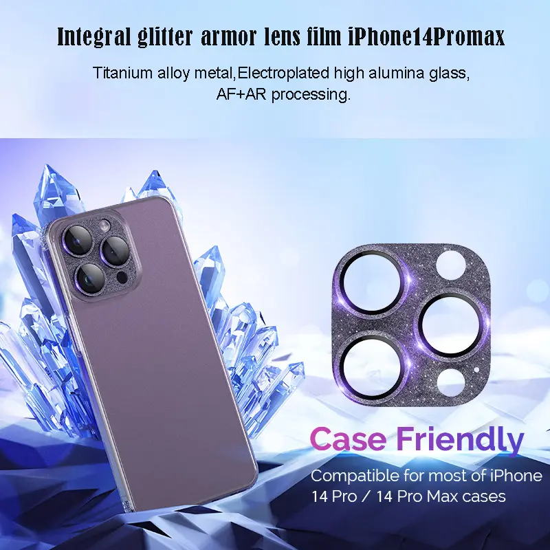 Integral Glitter Armor Lens Film iPhone13 14 15 Pro Max Accessories iphone Camera Protector iphone 15 Lens For Cell Phone Camera