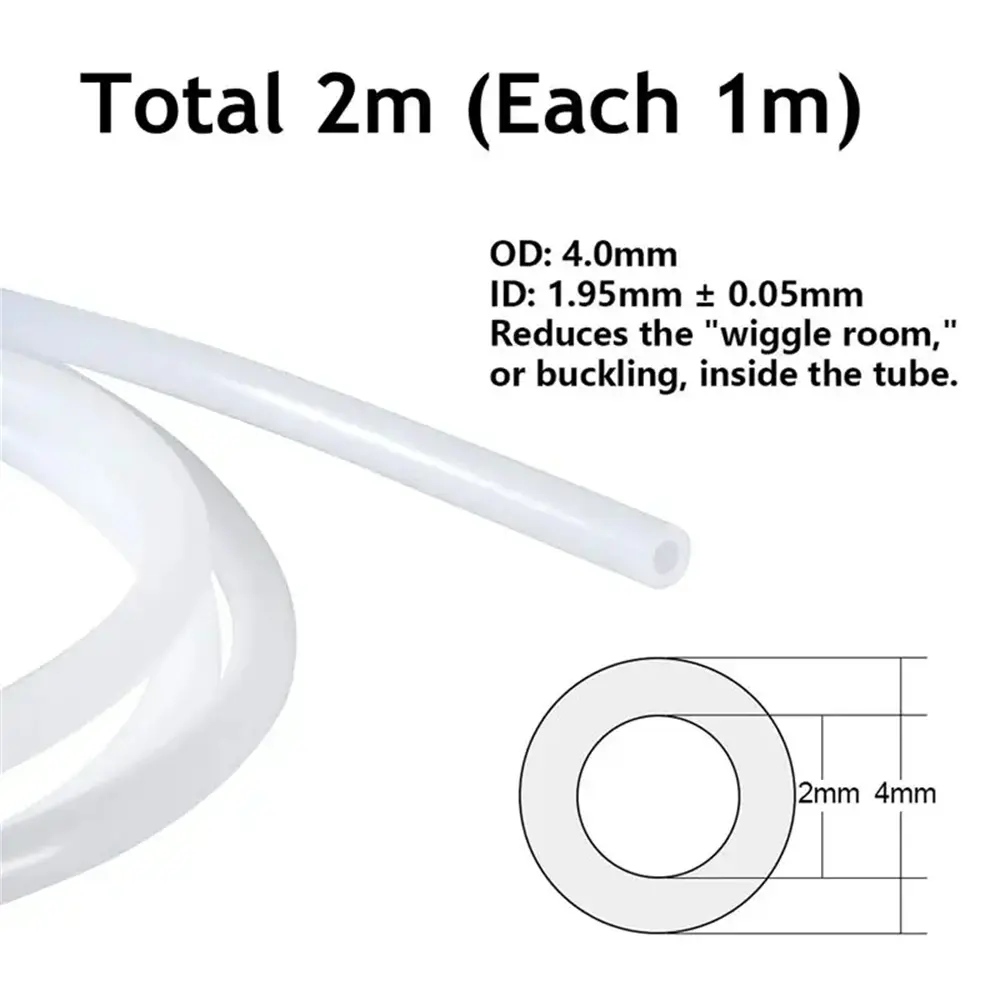2Pcs 1M Bowden PTFE Tubing with 4Pcs PC4-M6 and 4Pcs PC4-M10 Pneumatic Fittings Kit for 1.75mm Filament 3D Printer Parts Sets