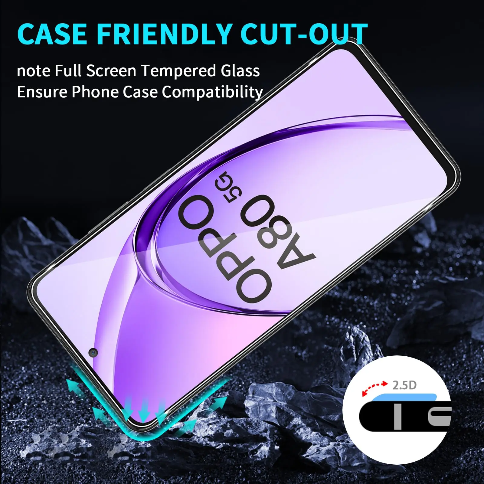 Screen Protector For OPPO A80 A3x A3 Pro 6.67 inch Tempered Glass HD Crystal Mica 9H Anti Scratch Case Friendly Clear