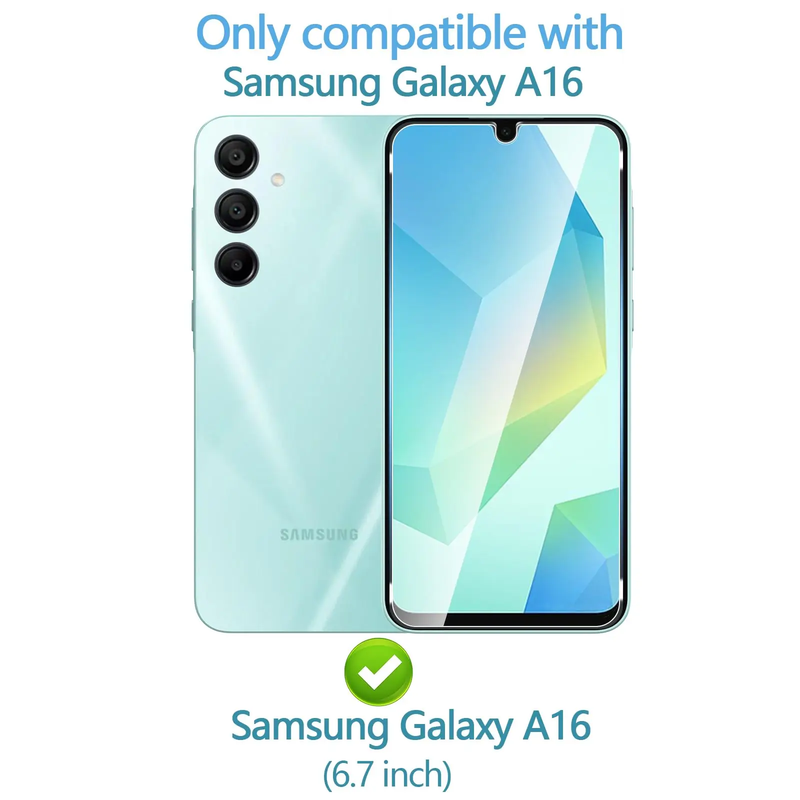 Screen Protector for Galaxy A16 4G 5G 6.7 inch Samsung A+ Tempered Glass Crystal HD 9H Transparent Anti Scratch Case Friendly