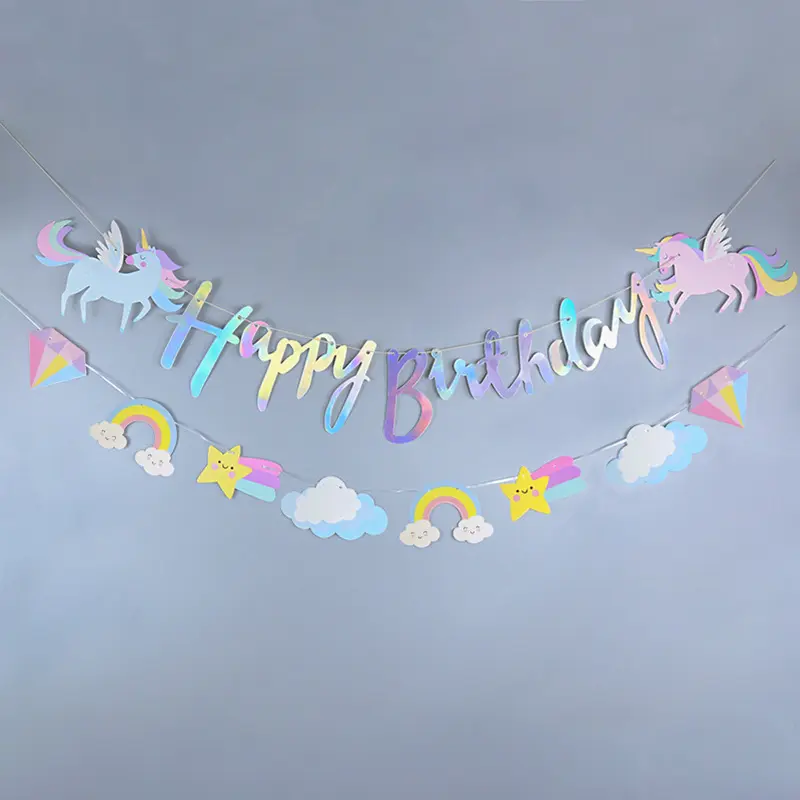 Unicorn Party Banner Garland standing Unicorn Balloon Kids girls Birthday Decoration Banner Baby Shower Unicorn party decoration