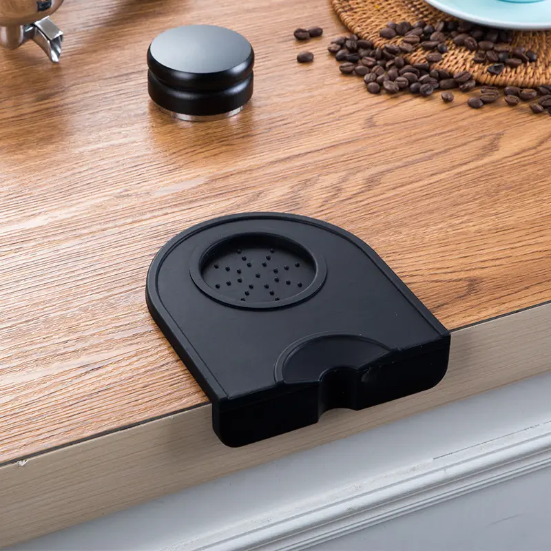 Espresso Coffee Tampers Mat Silicone Tamper Holder Corner Pad Anti-skid Tamper Mat Barista Coffee Bar Powder Distributor Pad