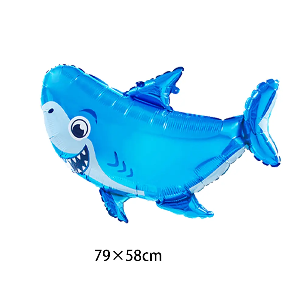 Blue Ocean Shark balloon Number balloon Set Shark foil Balloon kids Ocean animals Shark themed Birthday Party Decoration Banner