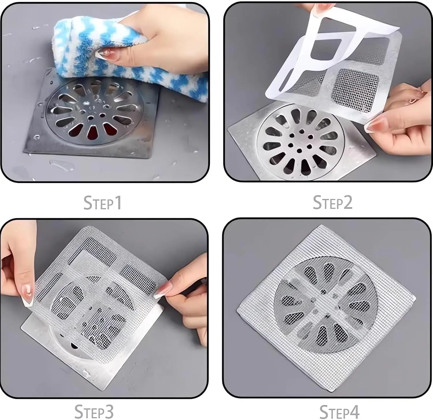 Disposable Shower Drain Cover Hair Catcher Mesh Bathroom Sink Strainer Anti Blocking Floor Drain Filter for Kitchen Pet Hair
